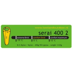 Lowland Serai 400 2 Lime R Slaapzak -Openlucht Sport Serie 3799770 88566 lowland serai 400 2 lime r slaapzak 50
