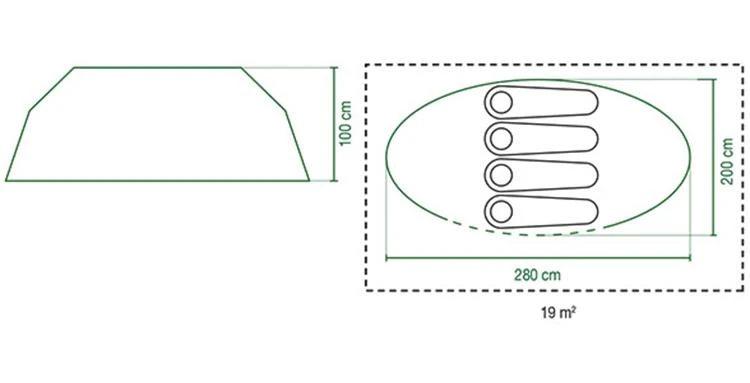 Coleman Galiano 4 Blue Bijzettent 4 Coleman Galiano 4 Blue Bijzettent - Afbeelding 2