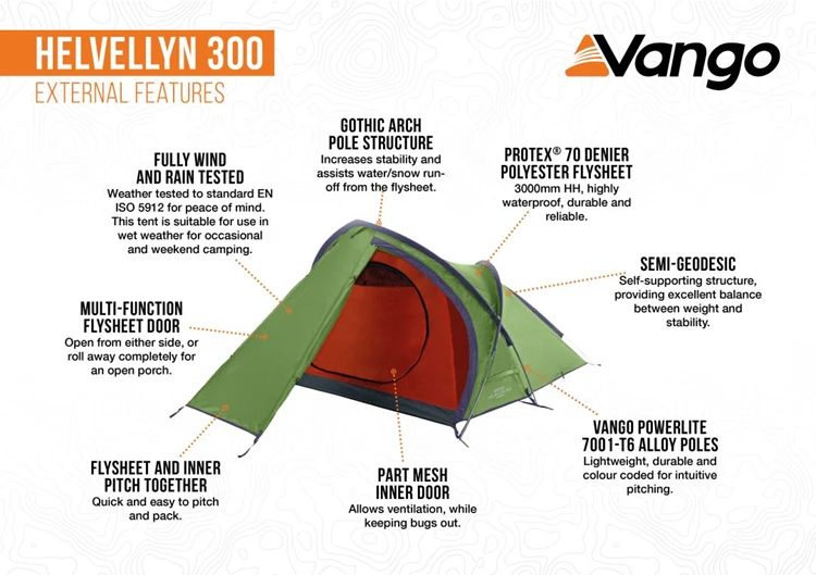 Vango Helvellyn 300 Trekkerstent 5 Vango Helvellyn 300 Trekkerstent - Afbeelding 3