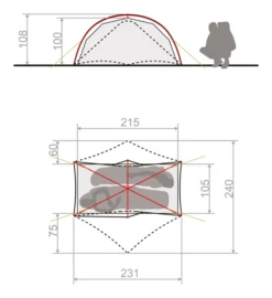 Vaude Space Seamless 1-2P Trekkerstent -Openlucht Sport Serie 7743564 4052285996598 3